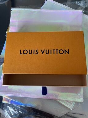 Louis Vuitton Orange and Black Logo Gift Box 9.5 x 5.5 x 2 Drawer